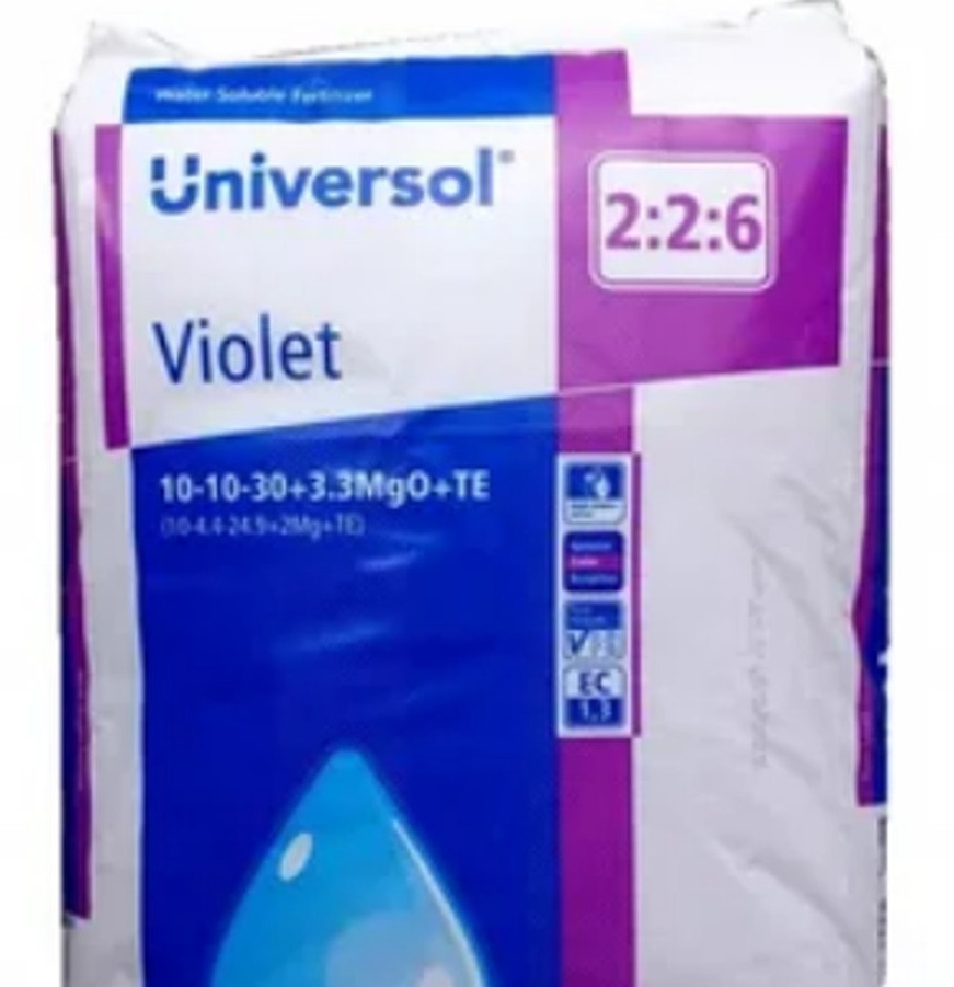 Удобрение Universol Violet 10-10-30+3,3MgO+МЭ под корень, компактный рост и яркий цвет